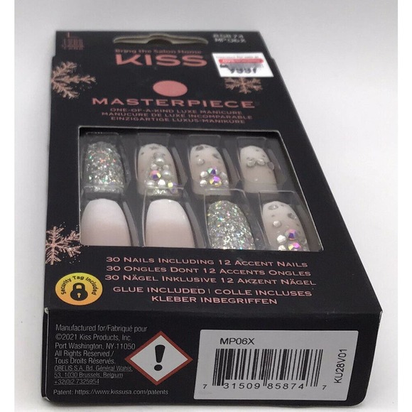 Kiss Nails Masterpiece Luxe Manicure L Long Coffin Glue Included #85874 - Picture 3 of 3